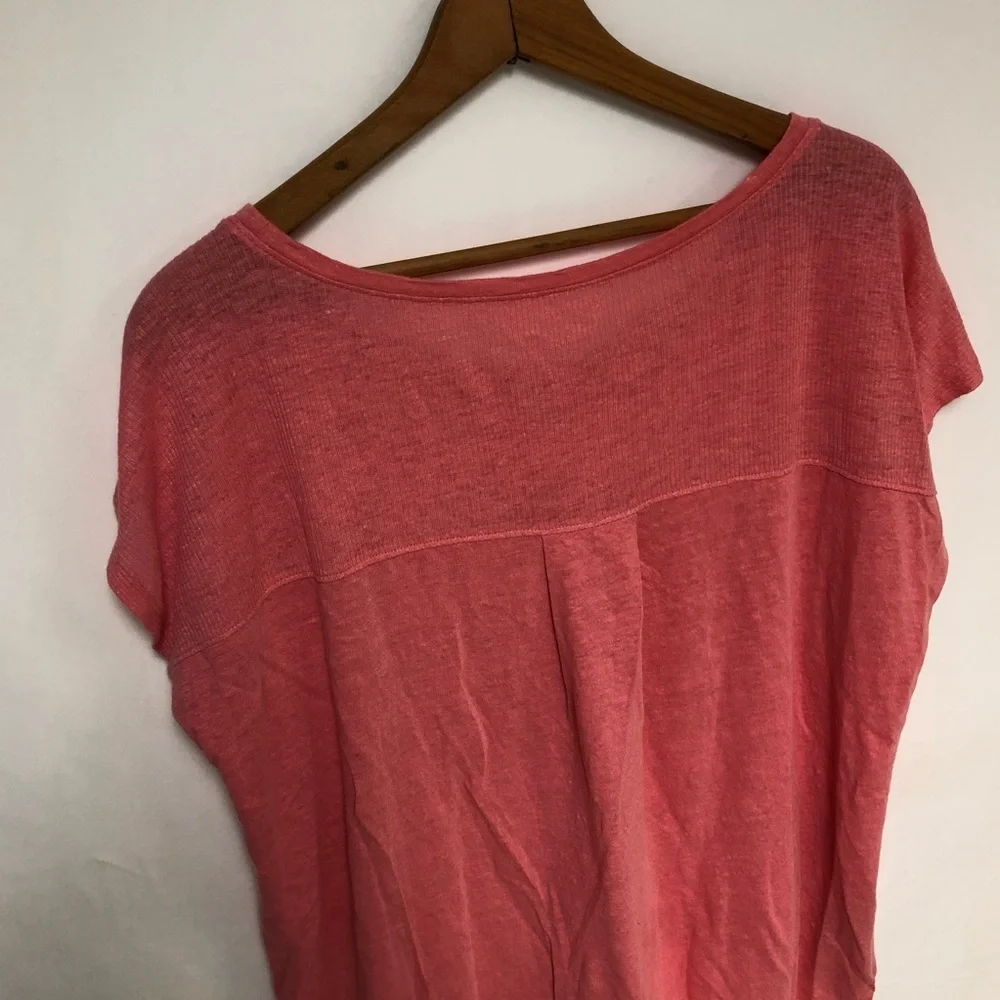 Eileen Fisher Pink Ribbed Linen Top - Picture 6 of 9